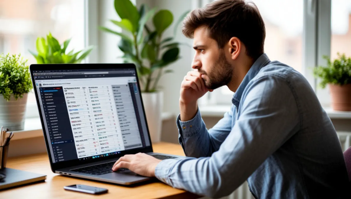 Persona analizando opciones de apuestas en un ordenador portátil