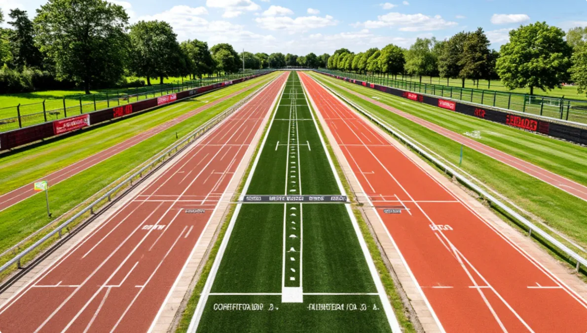 Diagrama comparativo de diferentes configuraciones de pistas de galgos