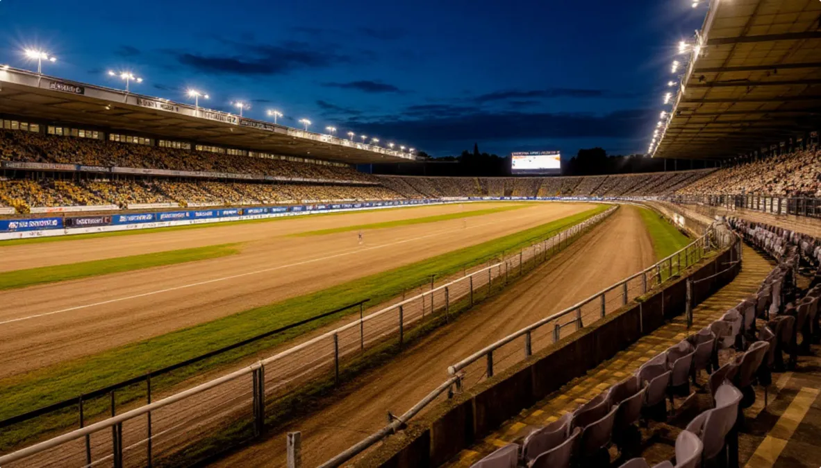 Estadio Towcester preparado para la final del English Greyhound Derby