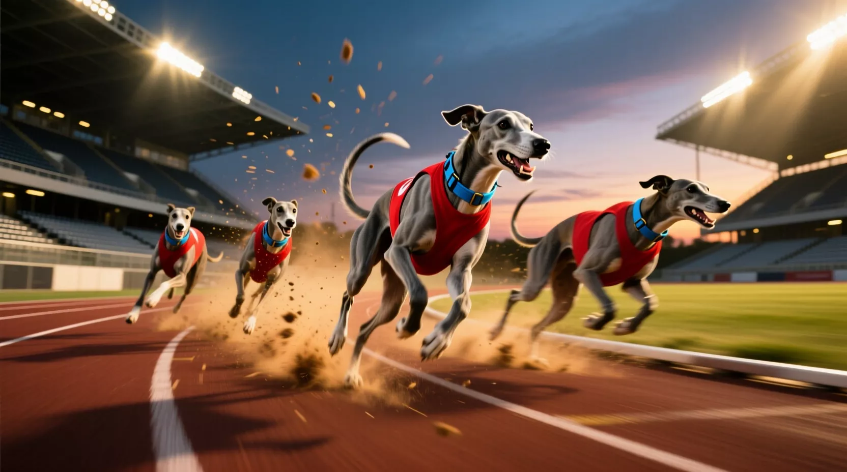 Carreras de galgos en acción