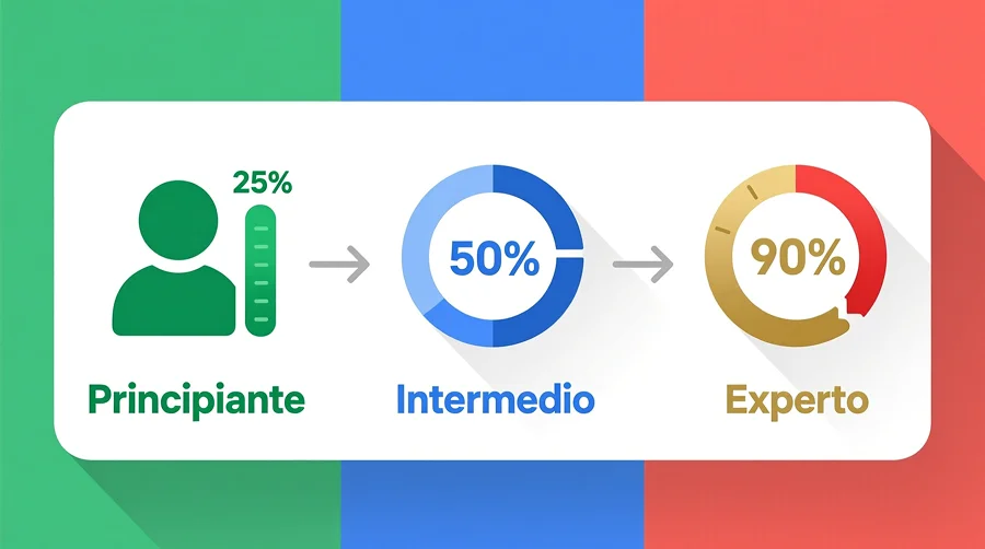 Comparativa de perfiles de apostador en galgos: principiante, intermedio y experto con niveles de riesgo