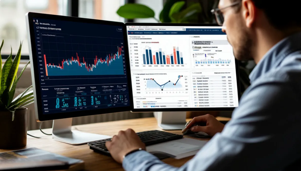 Persona analizando tendencias y datos del sector de carreras de galgos