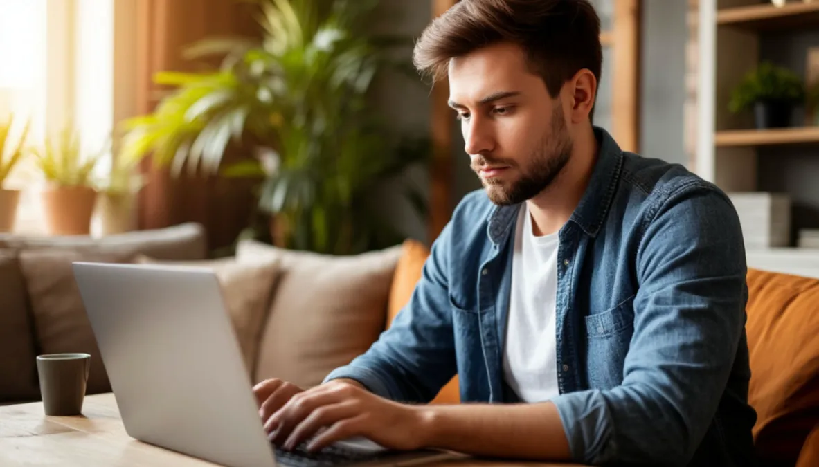 Persona manteniendo la calma mientras revisa resultados de apuestas