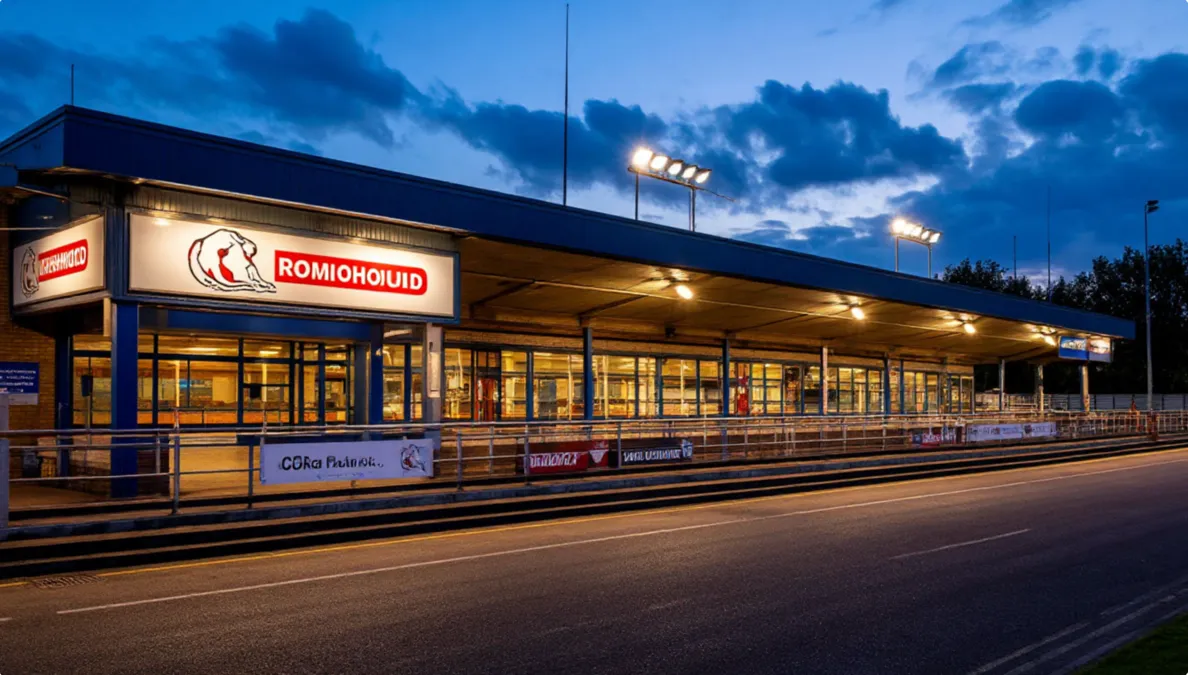 Exterior del estadio Coral Romford Greyhound Stadium en Londres